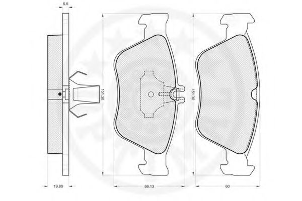 Комплект тормозных колодок, дисковый тормоз OPTIMAL 10063