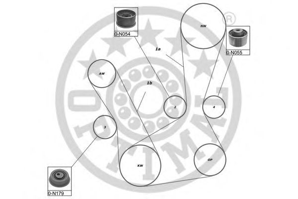 Комплект ремня ГРМ OPTIMAL R1217