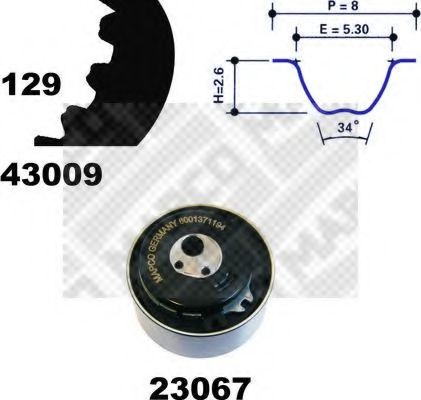 Комплект ремня ГРМ MAPCO 23009