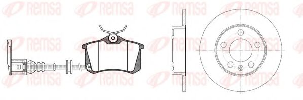 Комплект тормозов, дисковый тормозной механизм REMSA 8263.08