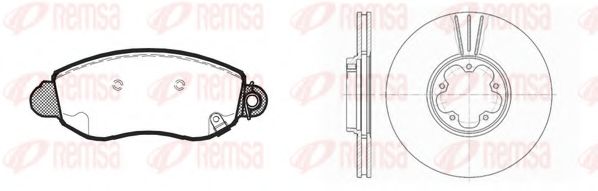Комплект тормозов, дисковый тормозной механизм REMSA 8772.00
