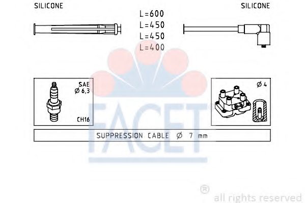 Комплект проводов зажигания FACET 4.7230