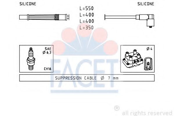 Комплект проводов зажигания FACET 4.7229