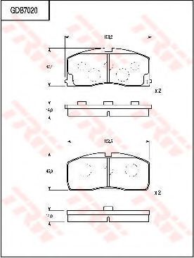 Комплект тормозных колодок, дисковый тормоз TRW GDB7020
