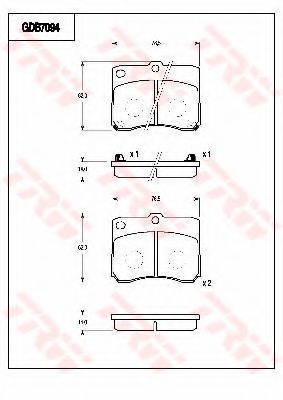 Комплект тормозных колодок, дисковый тормоз TRW GDB7094