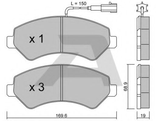 Комплект тормозных колодок, дисковый тормоз AISIN BPFI-1008