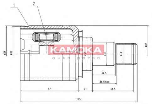 Шарнирный комплект, приводной вал KAMOKA 8721