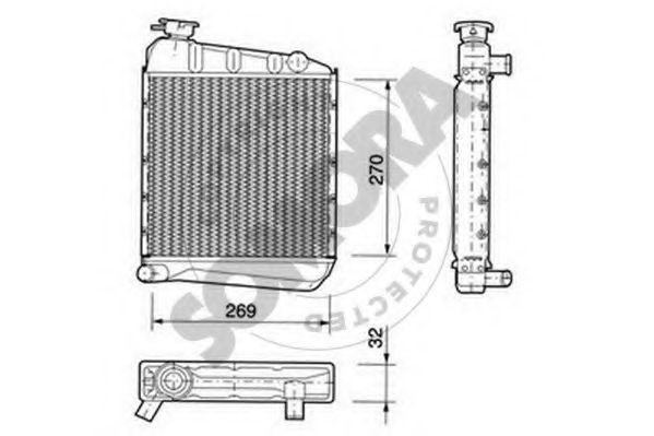 Радиатор, охлаждение двигателя SOMORA 030140