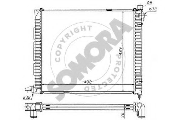 Радиатор, охлаждение двигателя SOMORA 150141