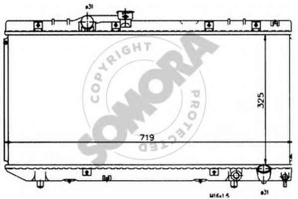 Радиатор, охлаждение двигателя SOMORA 317440