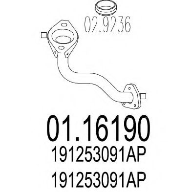 Труба выхлопного газа DESCAM 260095