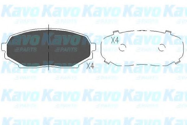 Комплект тормозных колодок, дисковый тормоз KAVO PARTS KBP-4521