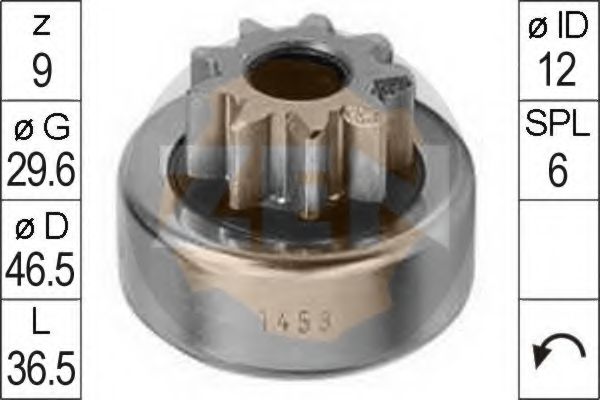 Привод с механизмом свободного хода, стартер ERA 1453