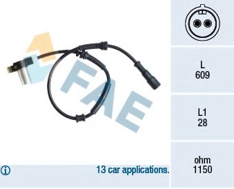 Датчик, частота вращения колеса FAE 78129