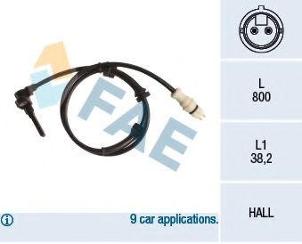 Датчик, частота вращения колеса FAE 78242