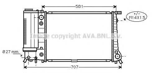 Радиатор, охлаждение двигателя AVA QUALITY COOLING BW2105