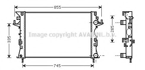 Радиатор, охлаждение двигателя AVA QUALITY COOLING RT2290