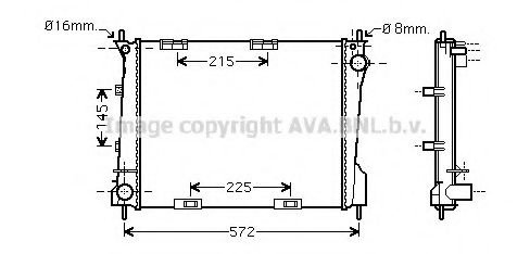 Радиатор, охлаждение двигателя AVA QUALITY COOLING RT2371