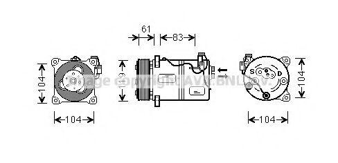 Компрессор, кондиционер AVA QUALITY COOLING VOK059