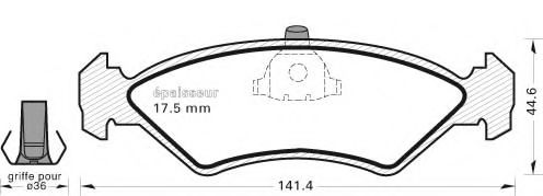Комплект тормозных колодок, дисковый тормоз MGA 354