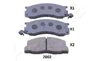 Комплект тормозных колодок, дисковый тормоз ASHIKA 50-02-2002