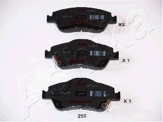 Комплект тормозных колодок, дисковый тормоз ASHIKA 50-02-250