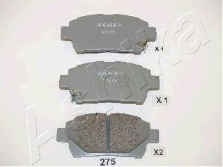 Комплект тормозных колодок, дисковый тормоз ASHIKA 50-02-275