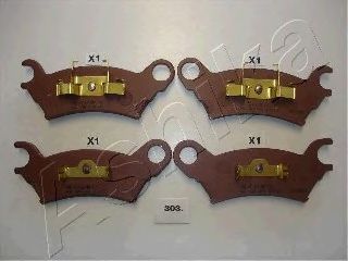Комплект тормозных колодок, дисковый тормоз ASHIKA 50-03-303