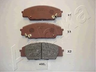 Комплект тормозных колодок, дисковый тормоз ASHIKA 50-04-490