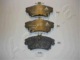 Комплект тормозных колодок, дисковый тормоз ASHIKA 50-05-516