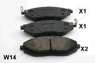 Комплект тормозных колодок, дисковый тормоз ASHIKA 50-0W-W14