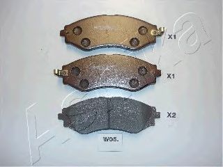 Комплект тормозных колодок, дисковый тормоз ASHIKA 50-W0-005