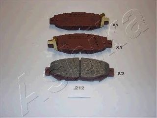Комплект тормозных колодок, дисковый тормоз ASHIKA 51-02-212