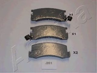 Комплект тормозных колодок, дисковый тормоз ASHIKA 51-02-261