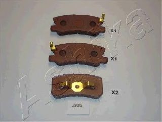 Комплект тормозных колодок, дисковый тормоз ASHIKA 51-05-505