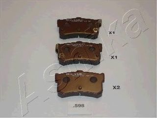 Комплект тормозных колодок, дисковый тормоз ASHIKA 51-05-598