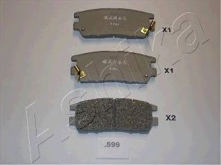 Комплект тормозных колодок, дисковый тормоз ASHIKA 51-05-599