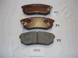Комплект тормозных колодок, дисковый тормоз ASHIKA 51-0H-H02