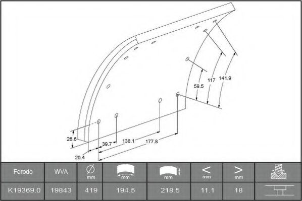 Комплект тормозных башмаков, барабанные тормоза BERAL 1936918709015416