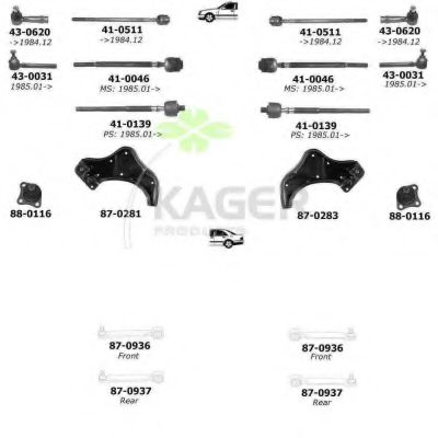 Подвеска колеса KAGER 800790