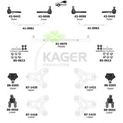 Подвеска колеса KAGER 801089