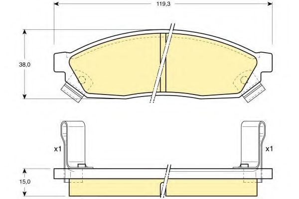 Комплект тормозных колодок, дисковый тормоз GIRLING 6110389