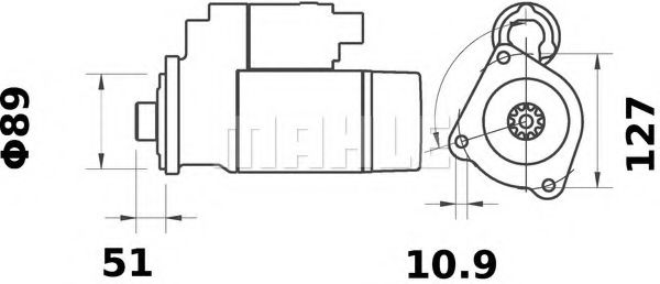 Стартер MAHLE ORIGINAL MS 73