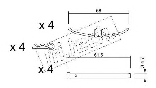 Комплектующие, колодки дискового тормоза fri.tech. KIT.082