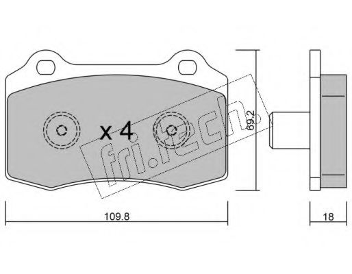 Комплект тормозных колодок, дисковый тормоз fri.tech. 260.5