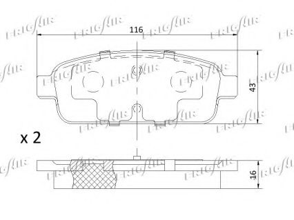 Комплект тормозных колодок, дисковый тормоз FRIGAIR 25098