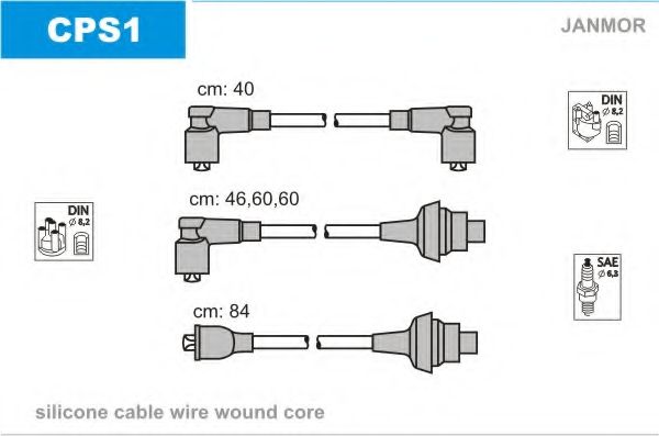 Комплект проводов зажигания JANMOR CPS1