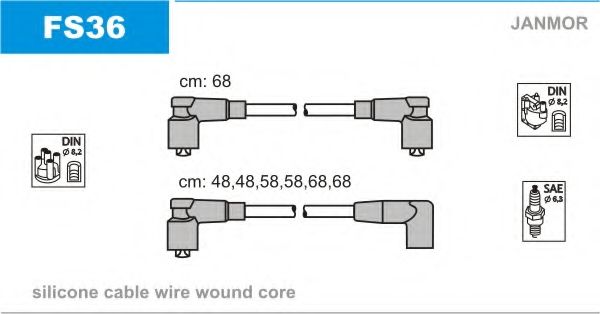 Комплект проводов зажигания JANMOR FS36