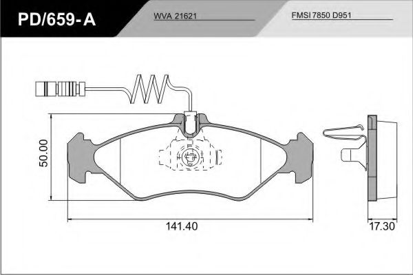 Комплект тормозных колодок, дисковый тормоз FRAS-LE PD/659-A_CV Advanced