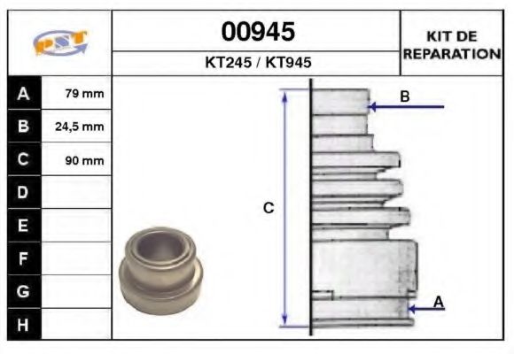 Комплект пылника, приводной вал SNRA 00945